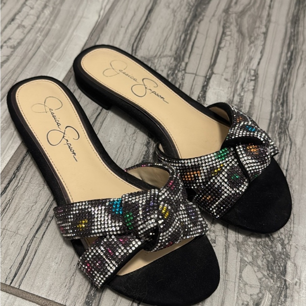 Jessica Simpson Multicolor Embellished Sandals